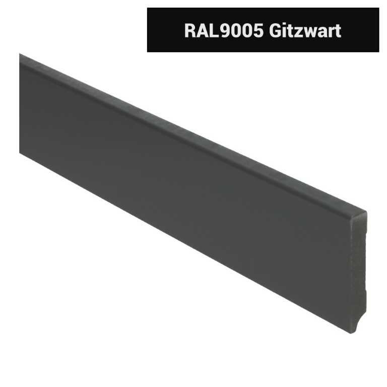 MDF Moderne plint 70x12 voorgelakt RAL 9005 - 15936