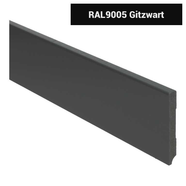 MDF Moderne plint 90x12 voorgelakt RAL 9005 - 15937
