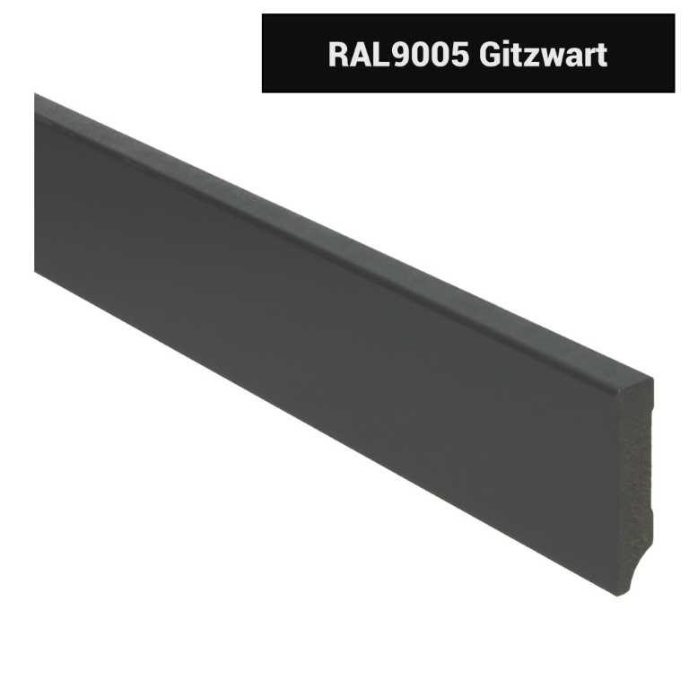 MDF Moderne plint 70x15 voorgelakt RAL 9005 - 15939