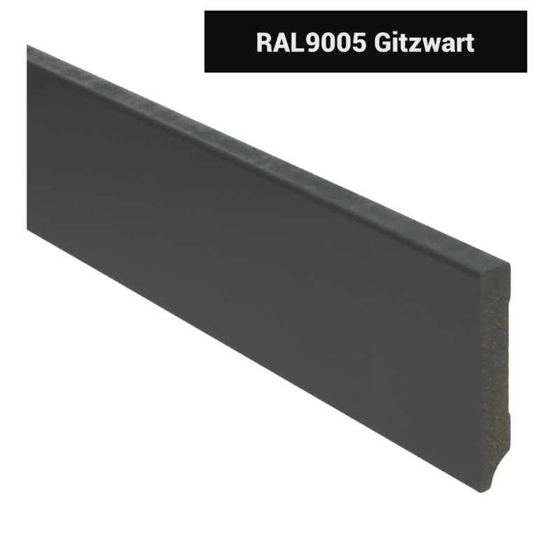 MDF Moderne plint 90x15 voorgelakt RAL 9005 - 15940